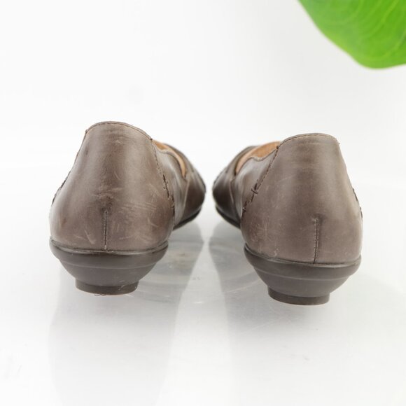 Born Womens Charolette Flats Size 8 Gray Leather Slip On Shoe Flower Embroidered - Picture 4 of 12